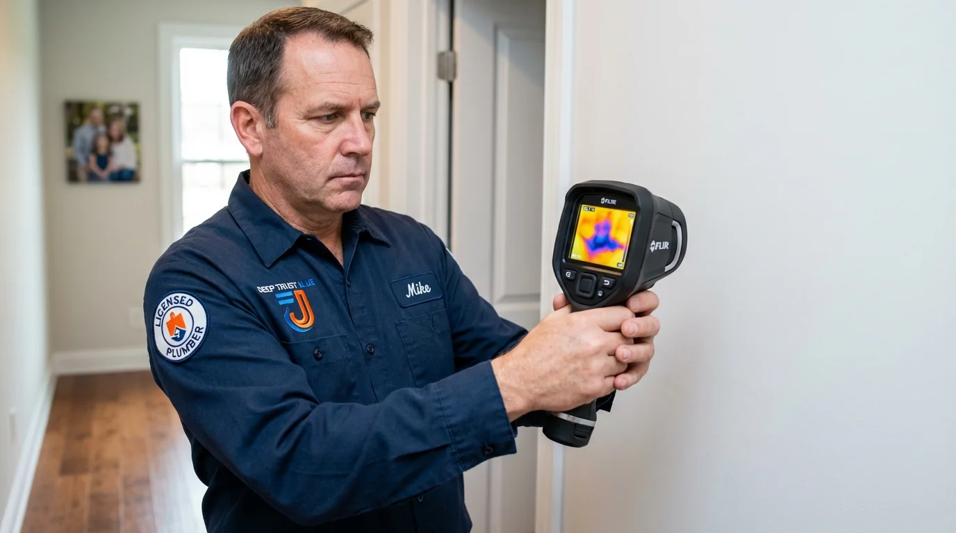 Thermal imaging leak detection by Johns Plumbing LLC in Elmwood